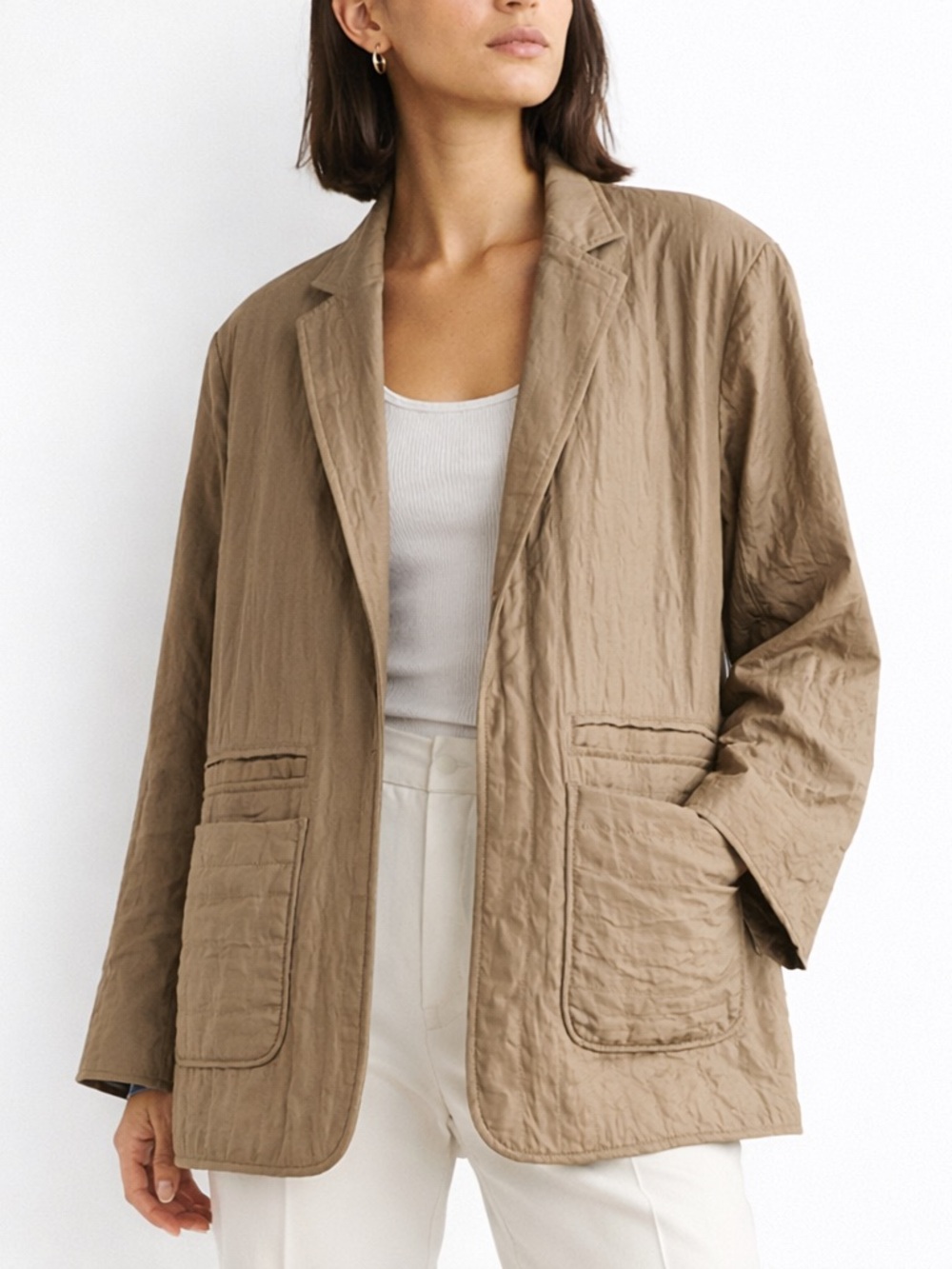 Rachel Comey Quinz Quilted Silk Blazer Size 8 Khaki NWT